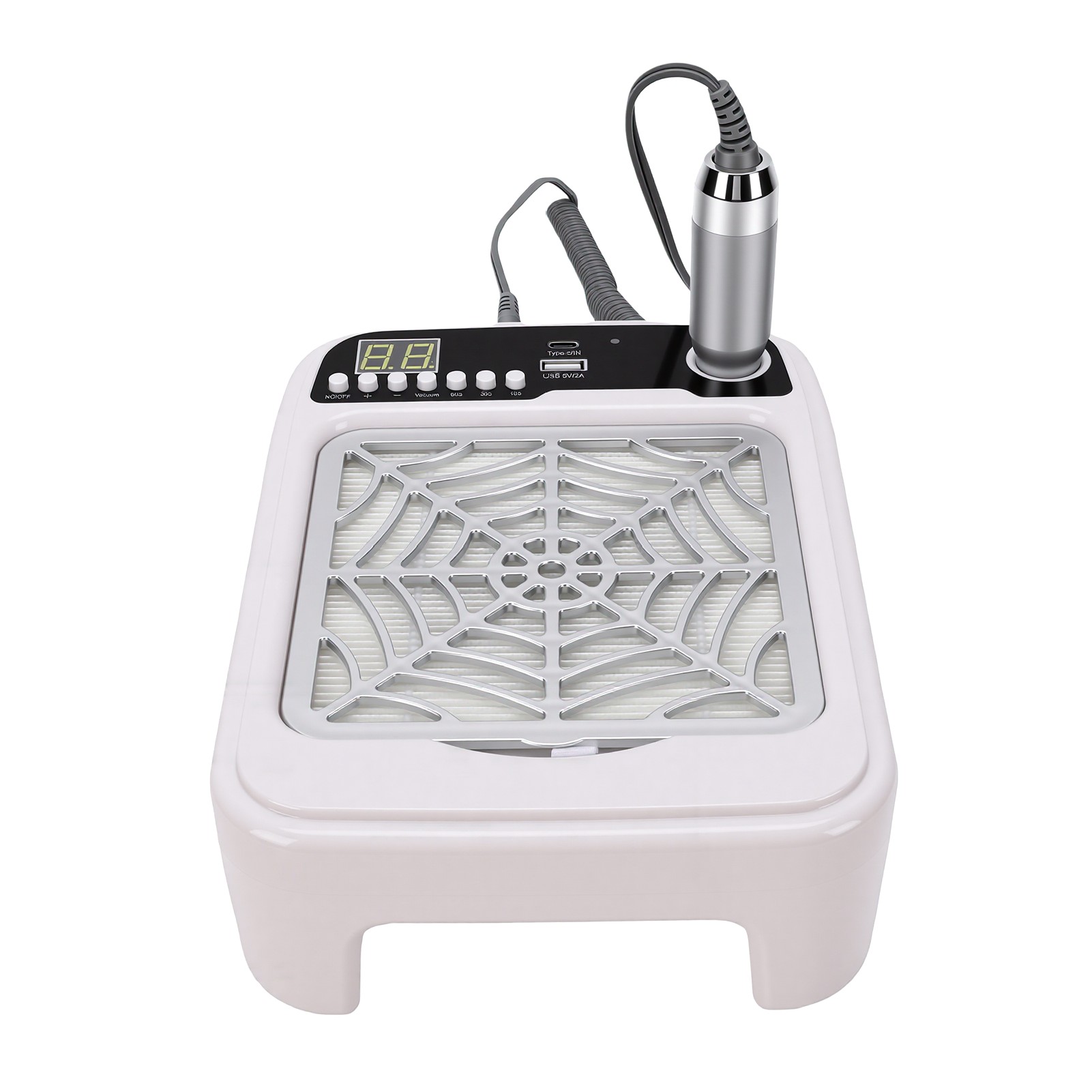 Nail Drill Machine - 集塵機とネイルランプ付き3-in-1ネイルドリルマシン 35000RPM 8段階速度調整 ポータブル電動ネイルファイルドリルキット
