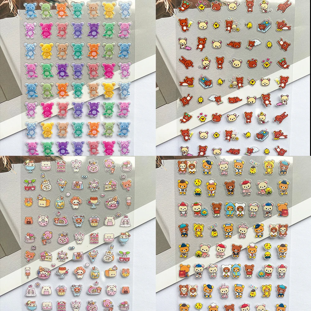 Nail Art Pink - Pvc スーパーミニピンクリラックマポスター商品ステッカーネイルアートクマ飾る電話ケースラップトップキーボードボタンかわいいステッカーギフト