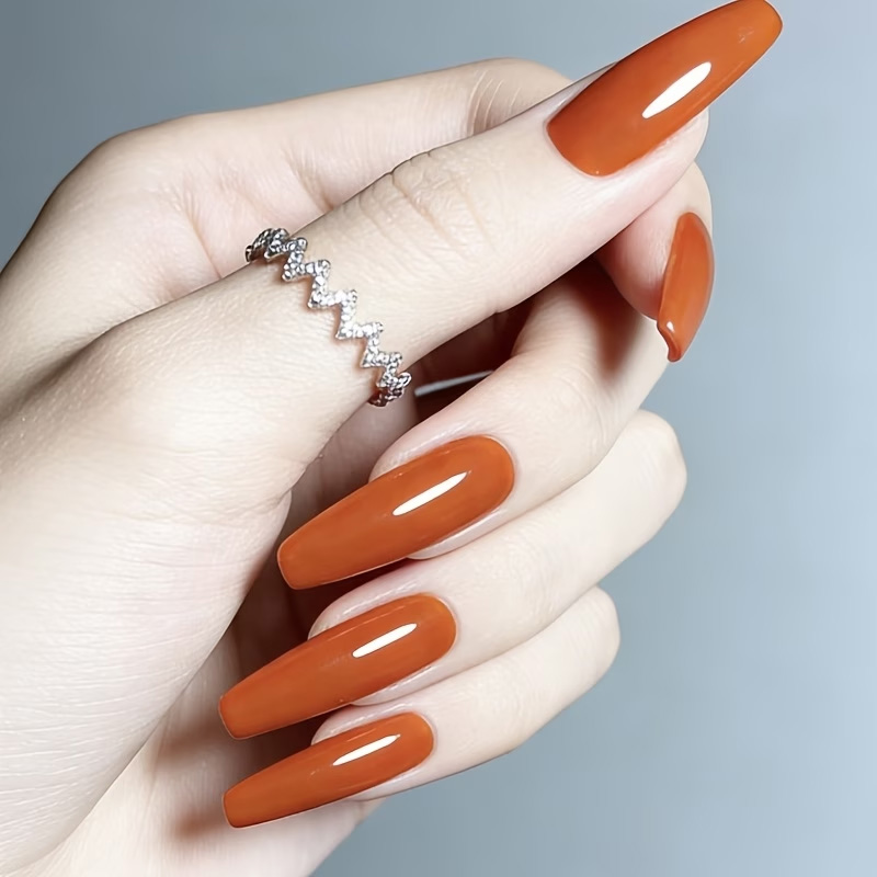 キャラメルオレンジのネイル強化オイル - 高光沢仕上がり、自 - Nail Art Orange のレビューと価格