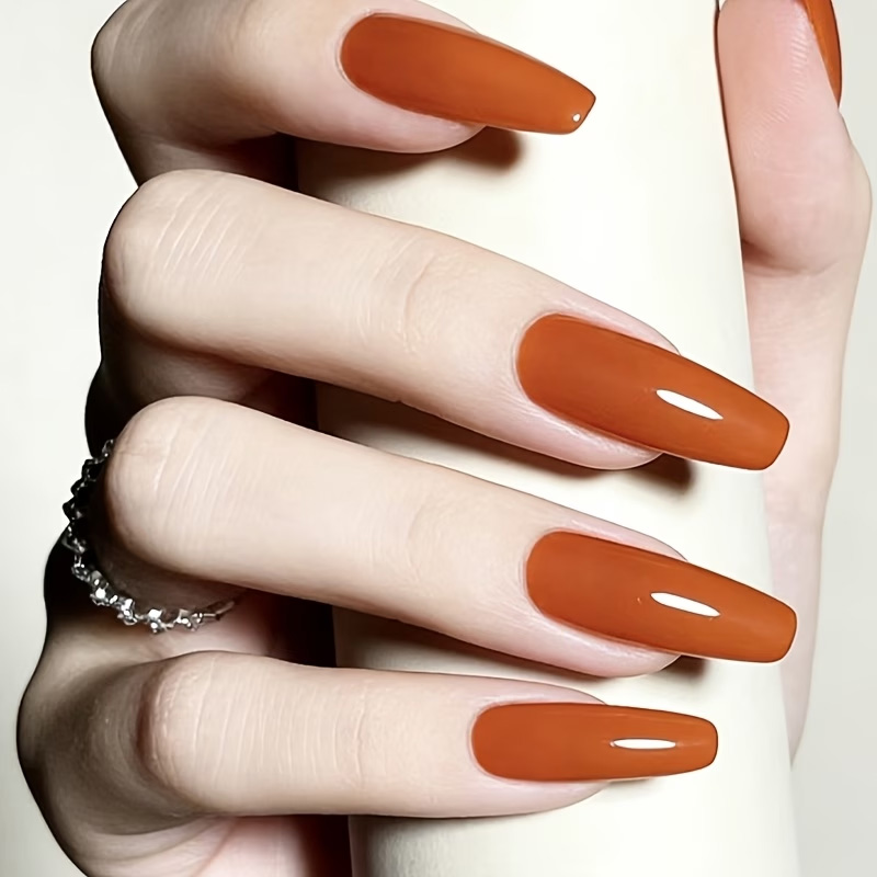 キャラメルオレンジのネイル強化オイル - 高光沢仕上がり、自 - Nail Art Orange のレビューと価格