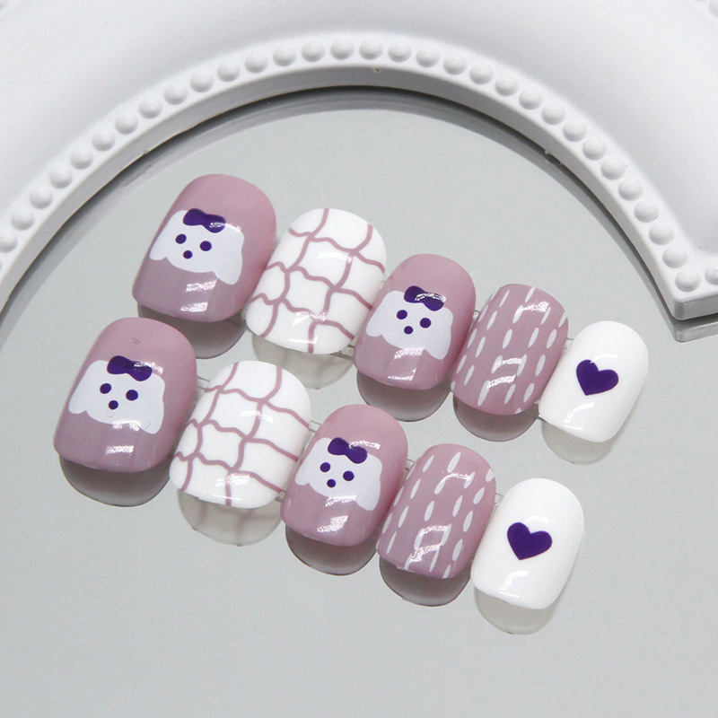 ゼリータブ付きの再利用可能なスクエアフェイクネイル、かわいい - Nail Art Press On のレビューと価格