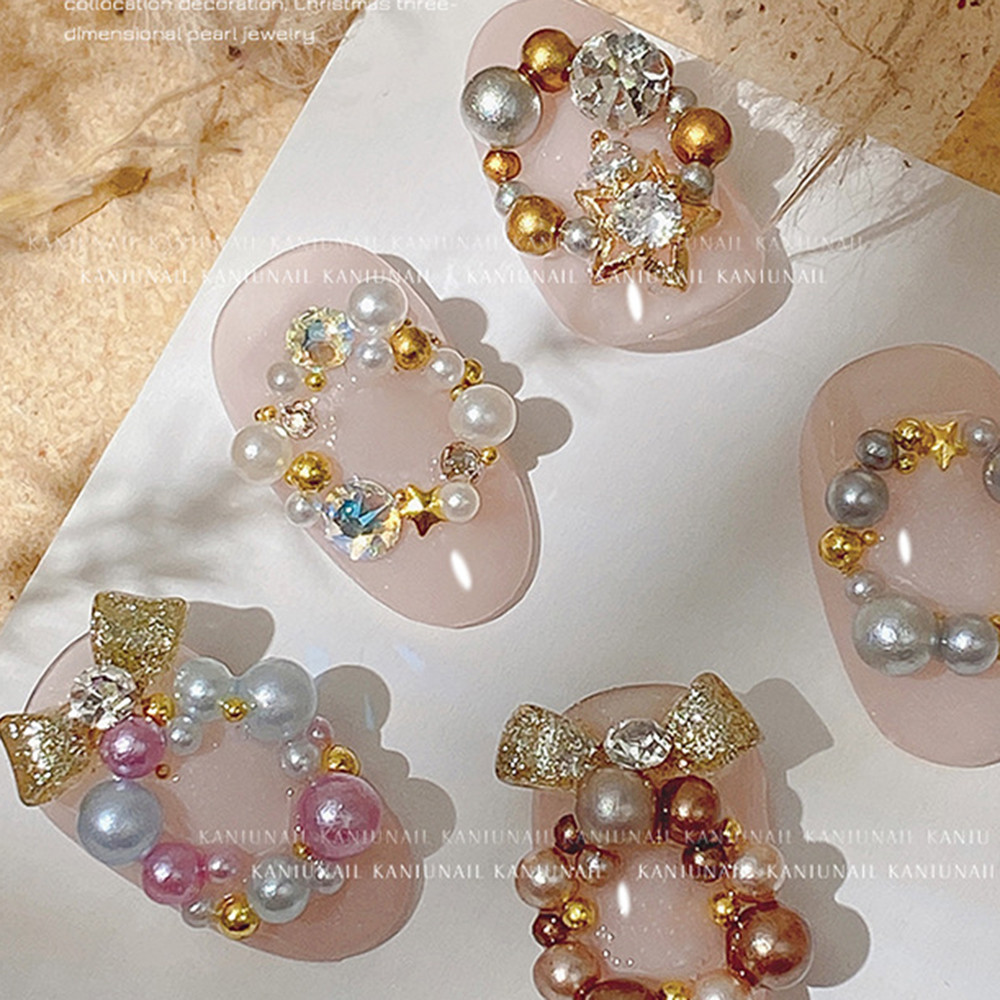 12色ミックスサイズネイルパールラインストーン、マニキュアD - Nail Art Valentines Day のレビューと価格