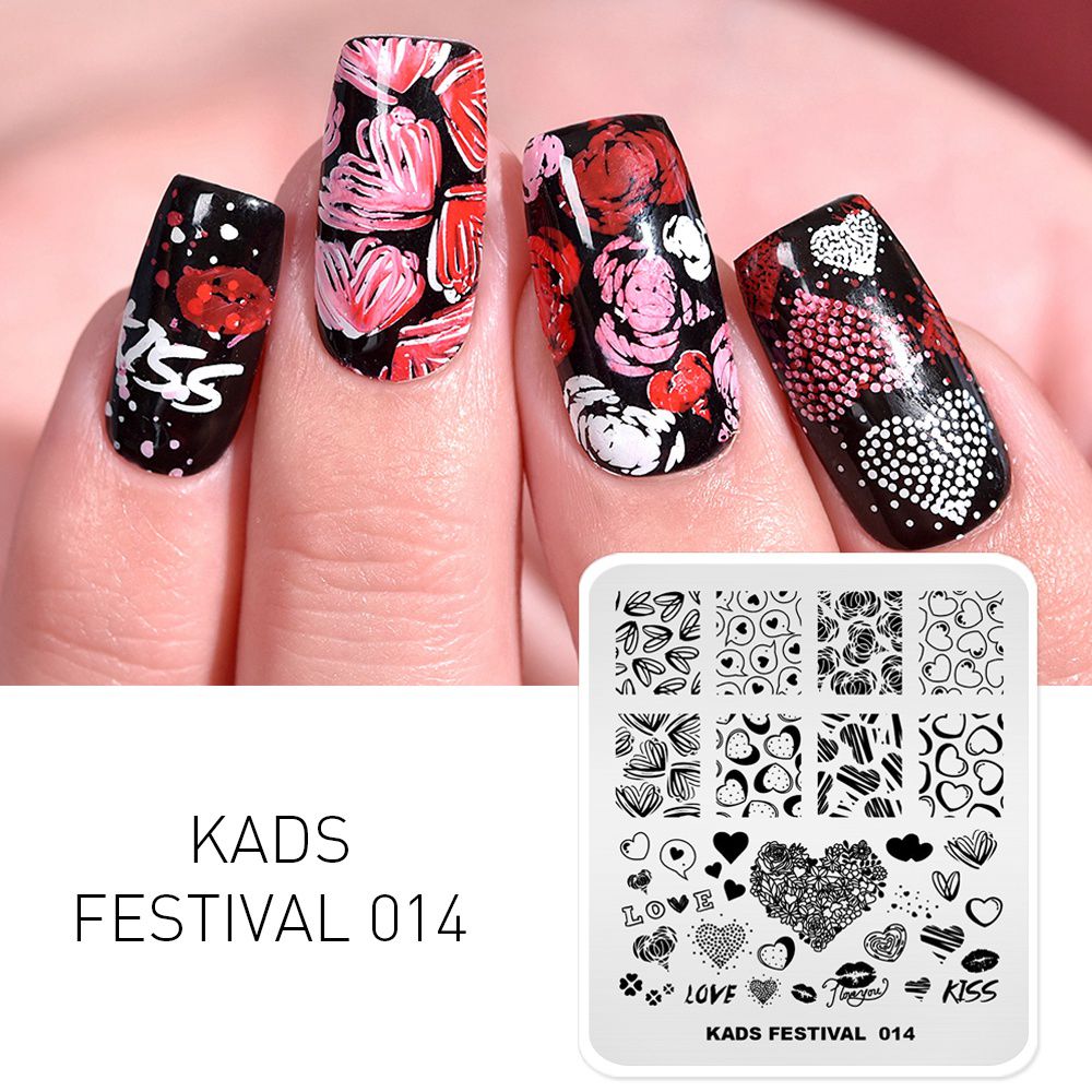 KADS ネイルアートバレンタインデーネイルスタンピングプレ - Nail Art Valentines Day のレビューと価格