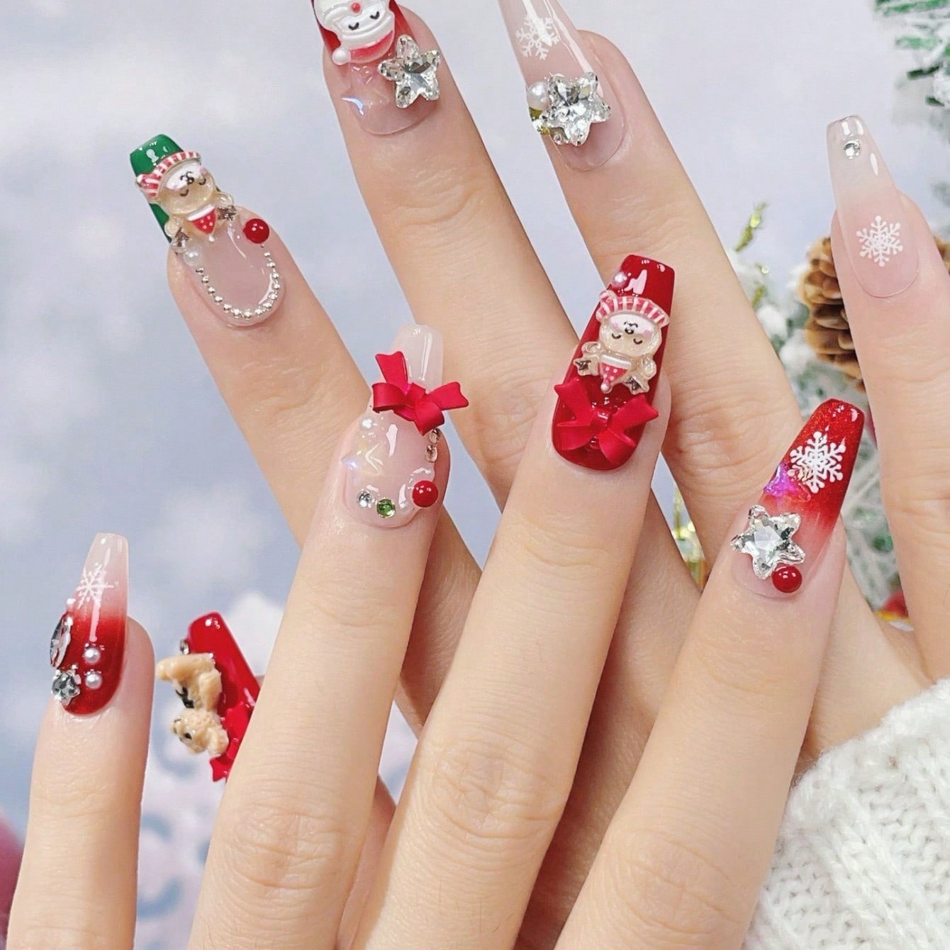 10個入り手作り棺型ネイルアート、美しいフェイクネイル、クリ - Nail Art Press On のレビューと価格
