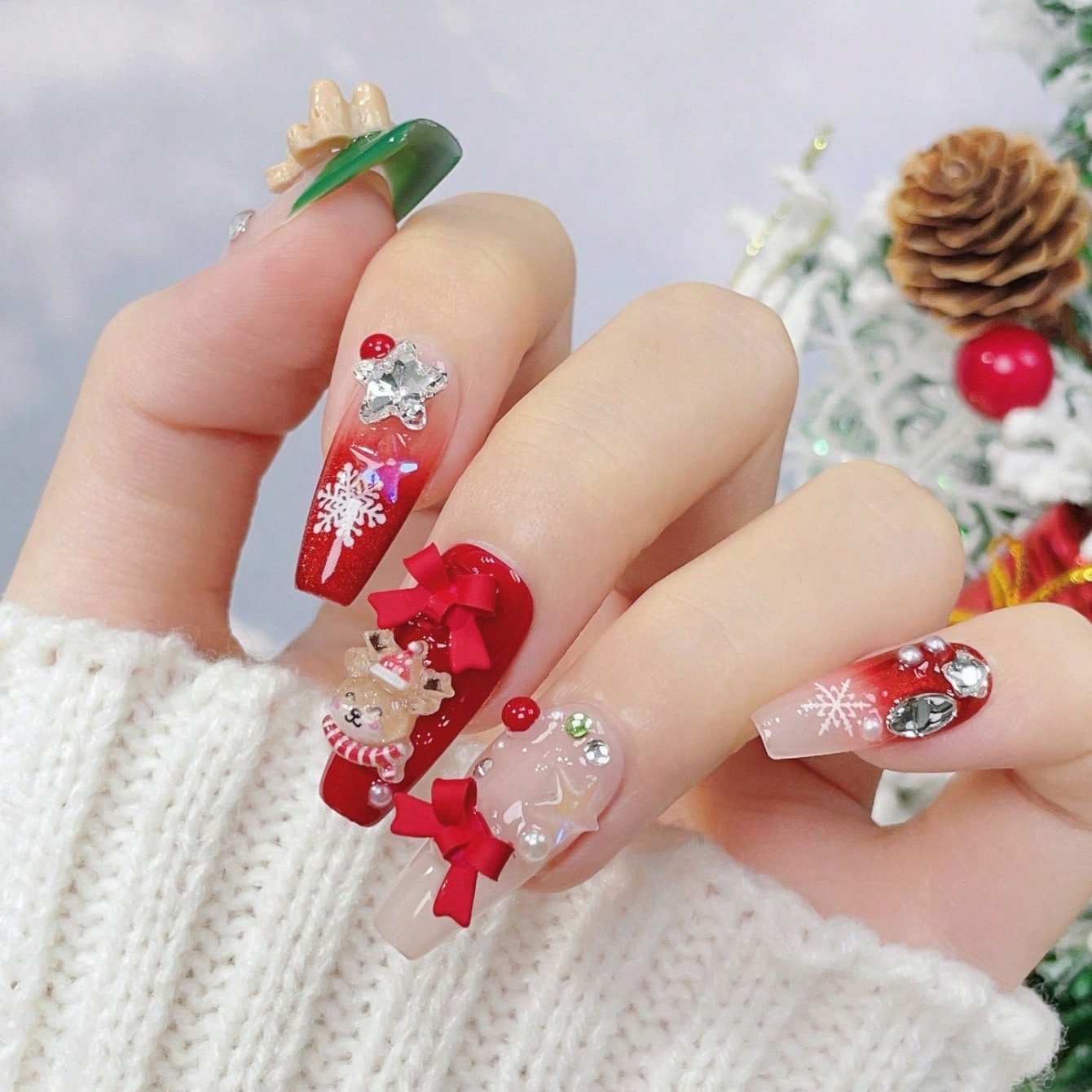 10個入り手作り棺型ネイルアート、美しいフェイクネイル、クリ - Nail Art Press On のレビューと価格