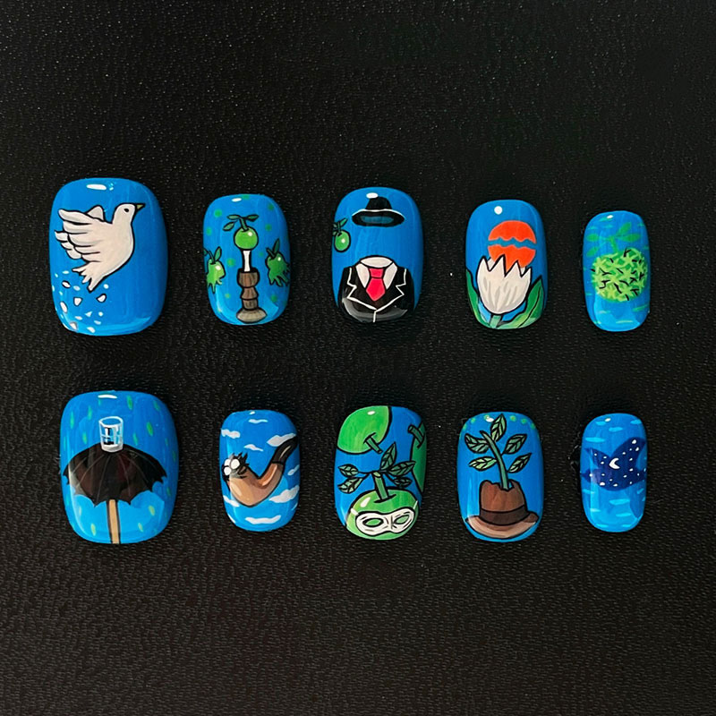 10個入りパーソナライズされたパターンデザインの短い楕円形の - Nail Art Press On のレビューと価格