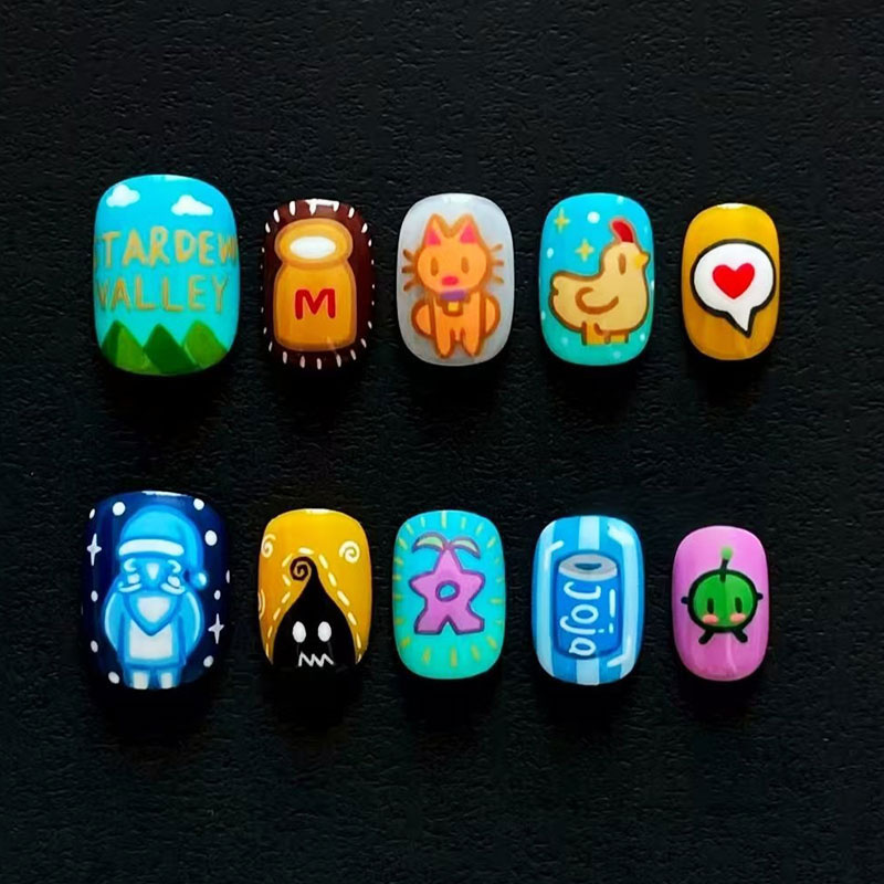 10個入りパーソナライズされたパターンデザインの短い楕円形の - Nail Art Press On のレビューと価格