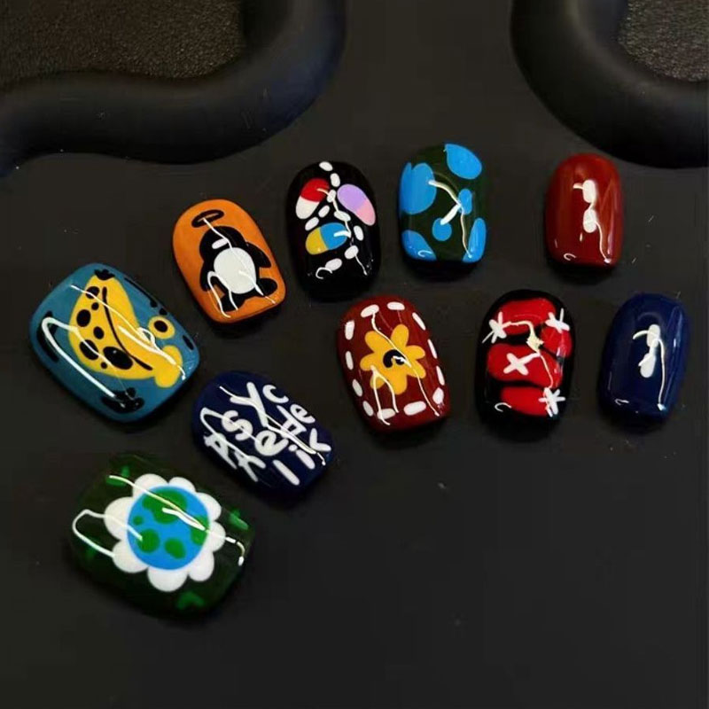 10個入りパーソナライズされたパターンデザインの短い楕円形の - Nail Art Press On のレビューと価格